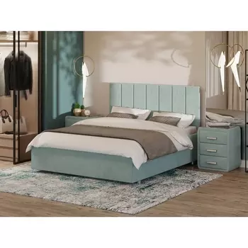 PROxSON Кровать Modern Large (Ткань: Велюр Monopoly Мятный лёд (670)) 200x200