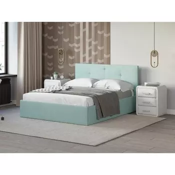 PROxSON Кровать Mono Plus (Ткань: Велюр Monopoly Мятный лёд (670)) 180x200