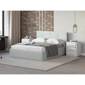 PROxSON Кровать Mono Plus (Ткань: Жаккард Tesla Стальной) 180x200