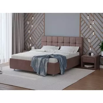 PROxSON Кровать Nety без основания (Ткань: Велюр Ultra Горячий шоколад) 200x200