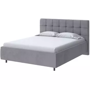 PROxSON Кровать Nety без основания (Ткань: Велюр Teddy Мокрый асфальт) 200x200