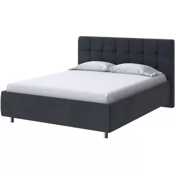 PROxSON Кровать Nety без основания (Ткань: Велюр Teddy Древесный уголь) 200x200