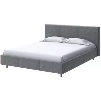 PROxSON Кровать Novo (Ткань: Велюр Gratta 4 Серый космос) 160x200