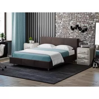 PROxSON Кровать Novo (Ткань: Велюр Monopoly Горячий шоколад (237)) 160x200