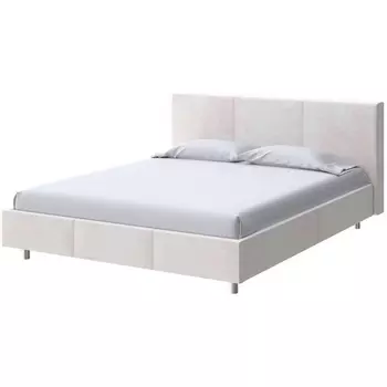 PROxSON Кровать Novo (Ткань: Велюр Teddy Жемчужный) 160x200