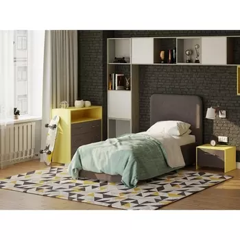 PROxSON Кровать Олаф (Ткань: Велюр Monopoly Капучино (297)) 90x200