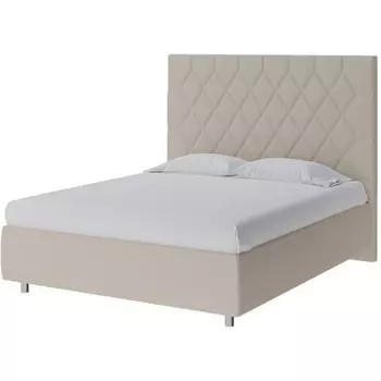 PROxSON Кровать Rhomby без основания (Ткань: Рогожка Savana Milk (молочный)) 180x190