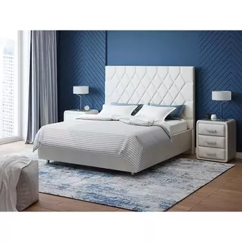 PROxSON Кровать Rhomby без основания (Ткань: Велюр Лофти Лён) 200x190