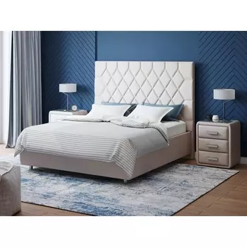 PROxSON Кровать Rhomby без основания (Ткань: Велюр Ultra Суфле) 200x200