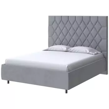 PROxSON Кровать Rhomby без основания (Ткань: Велюр Ultra Осенний туман) 200x200