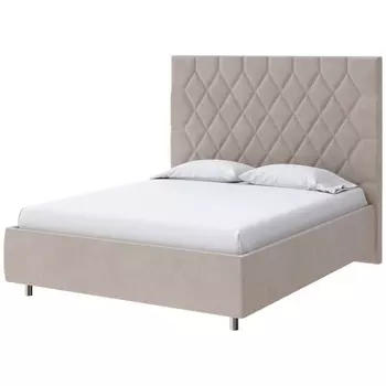 PROxSON Кровать Rhomby без основания (Ткань: Велюр Monopoly Миндаль (111)) 200x200