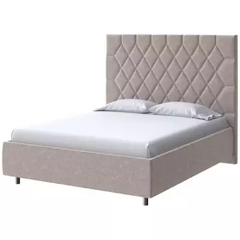 PROxSON Кровать Rhomby без основания (Ткань: Велюр Gratta 2 Латте) 160x190