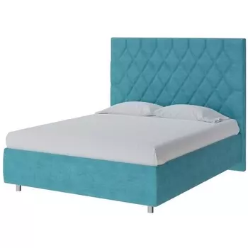 PROxSON Кровать Rhomby без основания (Ткань: Велюр Лофти Лазурь) 200x190