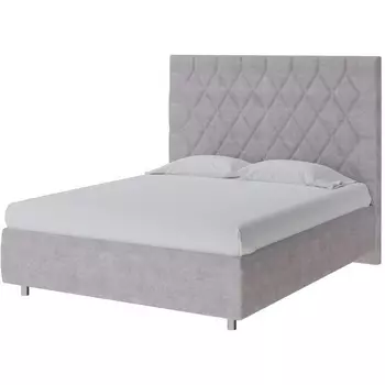 PROxSON Кровать Rhomby без основания (Ткань: Велюр Лофти Серый) 200x190