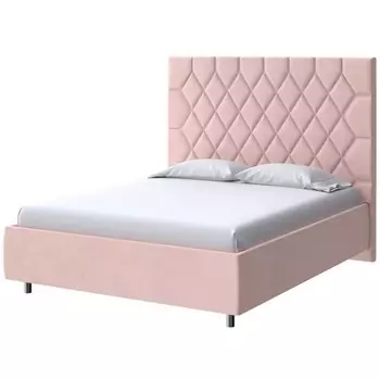 PROxSON Кровать Rhomby без основания (Ткань: Велюр Ultra Розовый мусс) 200x200