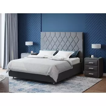 PROxSON Кровать Rhomby без основания (Ткань: Велюр Monopoly Капучино (297)) 200x200