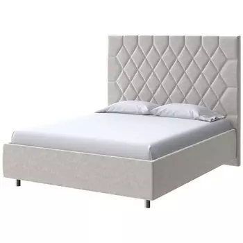 PROxSON Кровать Rhomby без основания (Ткань: Велюр Gratta 1 Шампань) 200x200