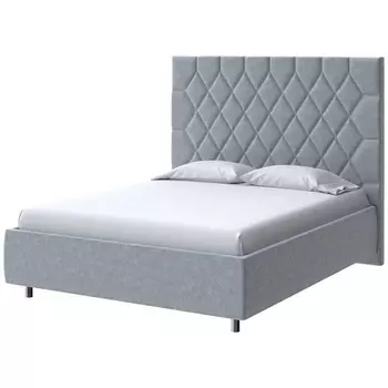 PROxSON Кровать Rhomby без основания (Ткань: Велюр Gratta 3 Утренний туман) 200x200