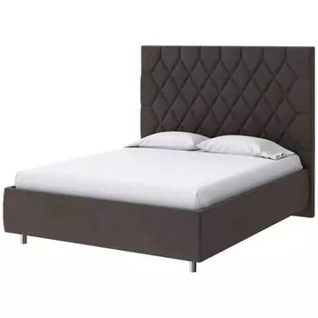 PROxSON Кровать Rhomby без основания (Ткань: Велюр Monopoly Горячий шоколад (237)) 200x200