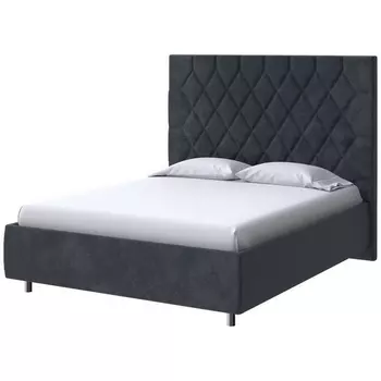 PROxSON Кровать Rhomby без основания (Ткань: Велюр Casa Графитовый) 200x190