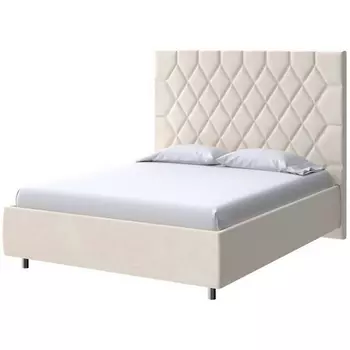 PROxSON Кровать Rhomby без основания (Ткань: Велюр Casa Сахарный) 200x200