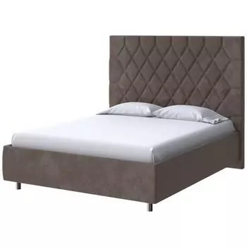 PROxSON Кровать Rhomby без основания (Ткань: Велюр Casa Кофейный) 200x200