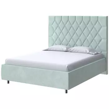 PROxSON Кровать Rhomby без основания (Ткань: Велюр Casa Мятный) 200x200