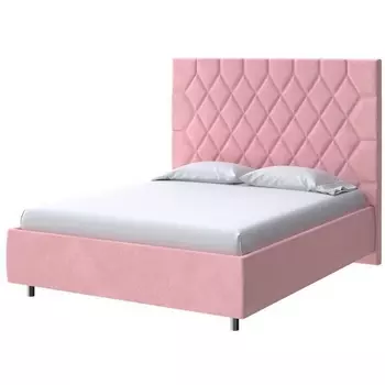 PROxSON Кровать Rhomby без основания (Ткань: Велюр Casa Жемчужно-розовый) 200x200