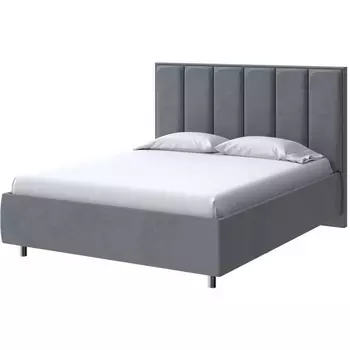 PROxSON Кровать Routa без основания (Ткань: Велюр Ultra Мокрый асфальт) 200x200