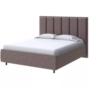 PROxSON Кровать Routa без основания (Ткань: Велюр Gratta 8 Брауни) 200x200