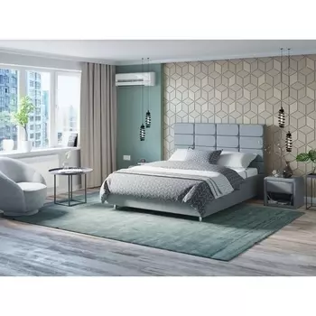 PROxSON Кровать Shapy без основания (Ткань: Рогожка Тетра Стальной) 200x190