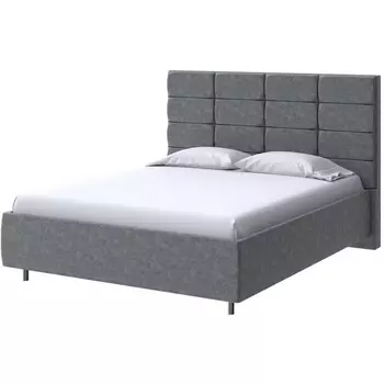 PROxSON Кровать Shapy без основания (Ткань: Велюр Gratta 4 Серый космос) 180x190