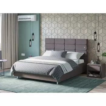 PROxSON Кровать Shapy без основания (Ткань: Велюр Monopoly Капучино (297)) 200x200