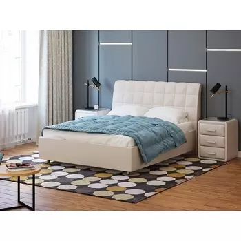 PROxSON Кровать Volumo без основания (Ткань: Рогожка Savana Milk (молочный)) 200x190