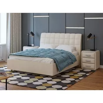 PROxSON Кровать Volumo без основания (Ткань: Велюр Ultra Песочный) 200x200