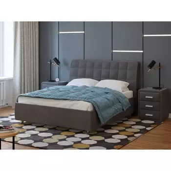 PROxSON Кровать Volumo без основания (Ткань: Велюр Monopoly Капучино (297)) 200x200