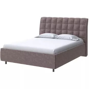 PROxSON Кровать Volumo без основания (Ткань: Велюр Gratta 8 Брауни) 200x200