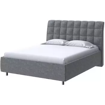 PROxSON Кровать Volumo без основания (Ткань: Велюр Gratta 4 Серый космос) 180x200