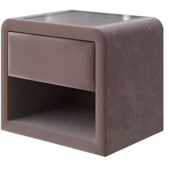 PROxSON Тумба Cube (Ткань: Велюр Shaggy Chocolate) 52x41