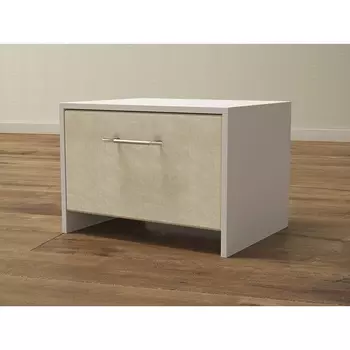 PROxSON Тумба Varna (ЛДСП Белая+ткань Белый/Savana Milk (молочный)) 51x40