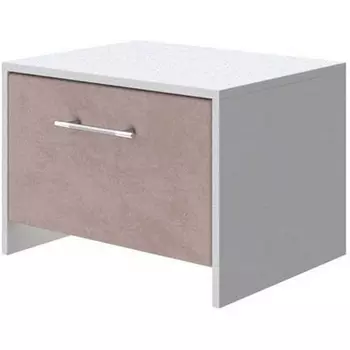 PROxSON Тумба Varna (ЛДСП Белая+ткань Белый/Teddy Шоколадный бисквит) 51x40