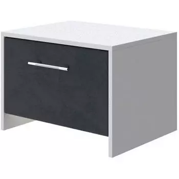 PROxSON Тумба Varna (ЛДСП Белая+ткань Белый/Teddy Древесный уголь) 51x40