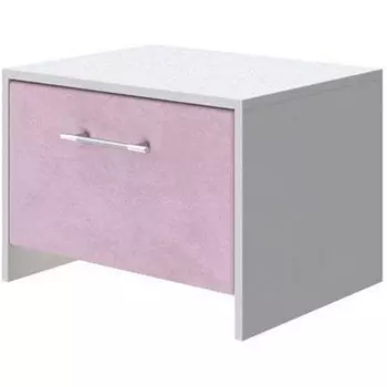 PROxSON Тумба Varna (ЛДСП Белая+ткань Белый/Teddy Розовый фламинго) 51x40