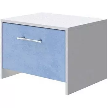 PROxSON Тумба Varna (ЛДСП Белая+ткань Белый/Teddy Небесно-голубой) 51x40