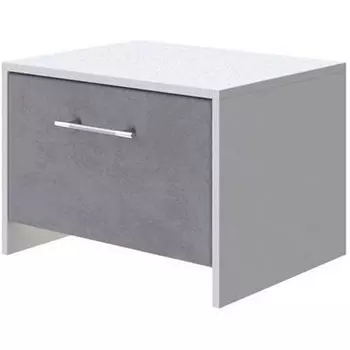 PROxSON Тумба Varna (ЛДСП Белая+ткань Белый/Teddy Мокрый асфальт) 51x40