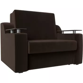 Прямой диван аккордеон Сенатор 120 (Микровельвет/Коричневый) Лига Диванов 119893