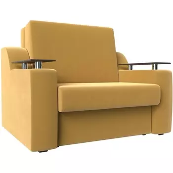 Прямой диван аккордеон Сенатор 120 (Микровельвет/Желтый) Лига Диванов 119894
