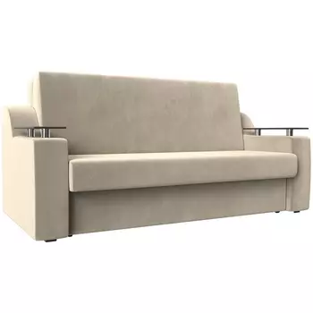 Прямой диван аккордеон Сенатор 160 (Микровельвет/Бежевый) Лига Диванов 119938