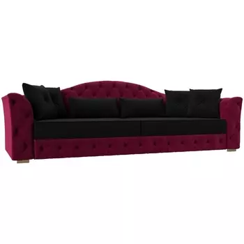 Прямой диван Артис НПБ (Микровельвет/Черный) Лига Диванов 120368