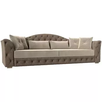 Прямой диван Артис НПБ (Рогожка,Микровельвет/Бежевый) Лига Диванов 120379